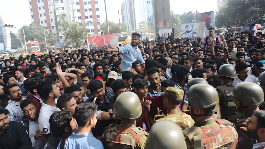 মহাখালীতে তিতুমীর কলেজের শিক্ষার্থীদের সড়ক ও রেলপথ অবরোধ